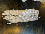 Cream Ribbon Woven Fringe Shawl (OS)