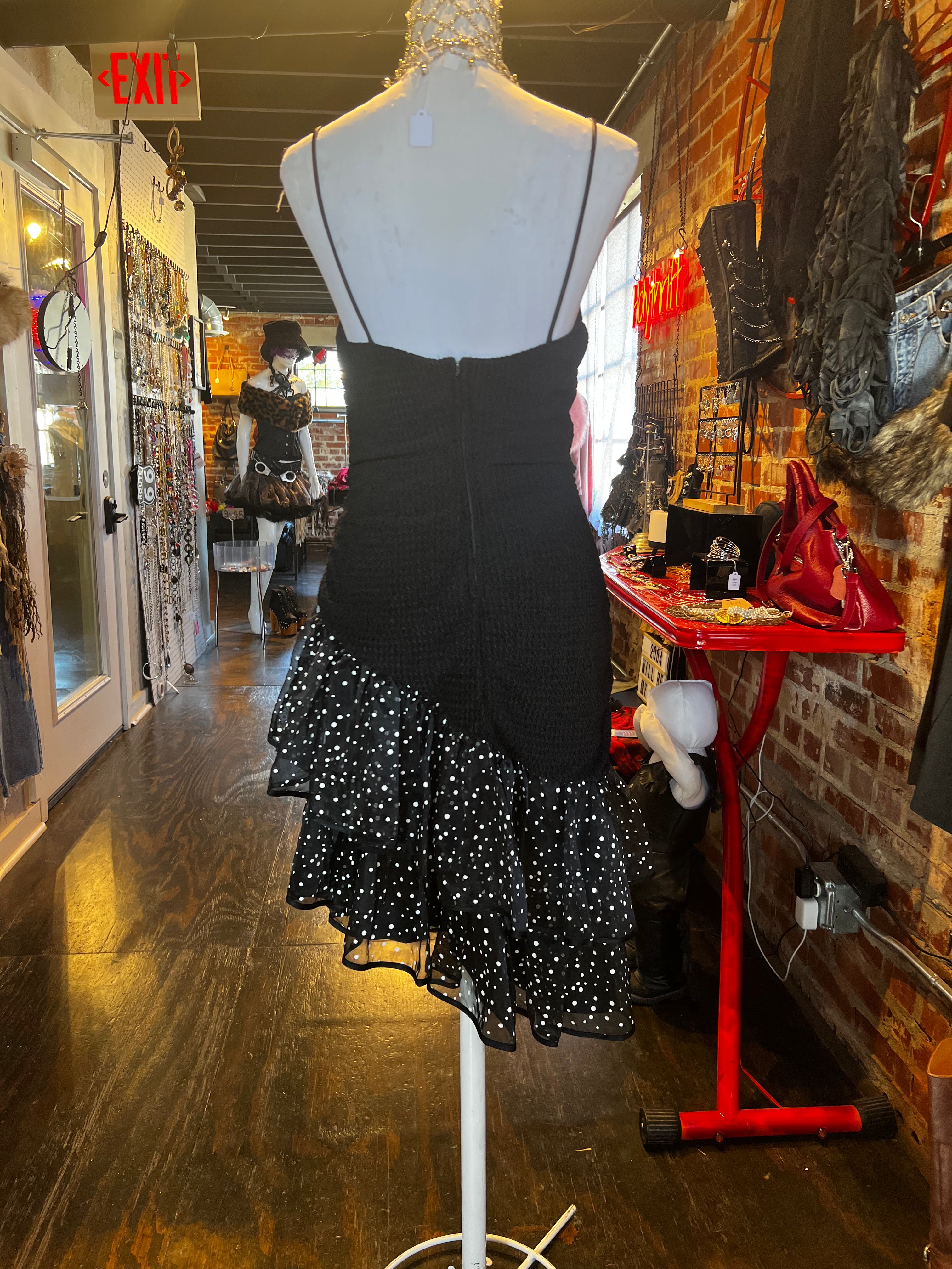 Black/White Polka Dot Dress (S)