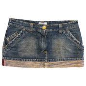 Micro Mini Denim Jean Skirt (L)