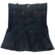 Black Corduroy Flared Skirt (L)