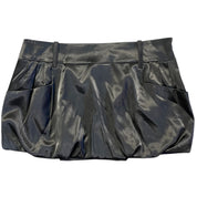 Black Satin Mini Skirt (L)