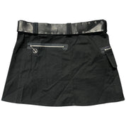 Black Leather Belt Mini Skirt (L)