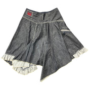 Grey Denim Flared Layer Skirt (M)