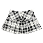 Black White Plaid Mini Skirt (M)