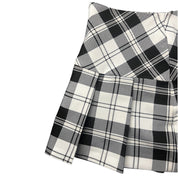 Black White Plaid Mini Skirt (M)