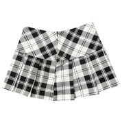 Black White Plaid Mini Skirt (M)