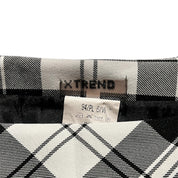 Black White Plaid Mini Skirt (M)