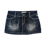 Roxy Black Denim Printed Mini Skirt (XS)