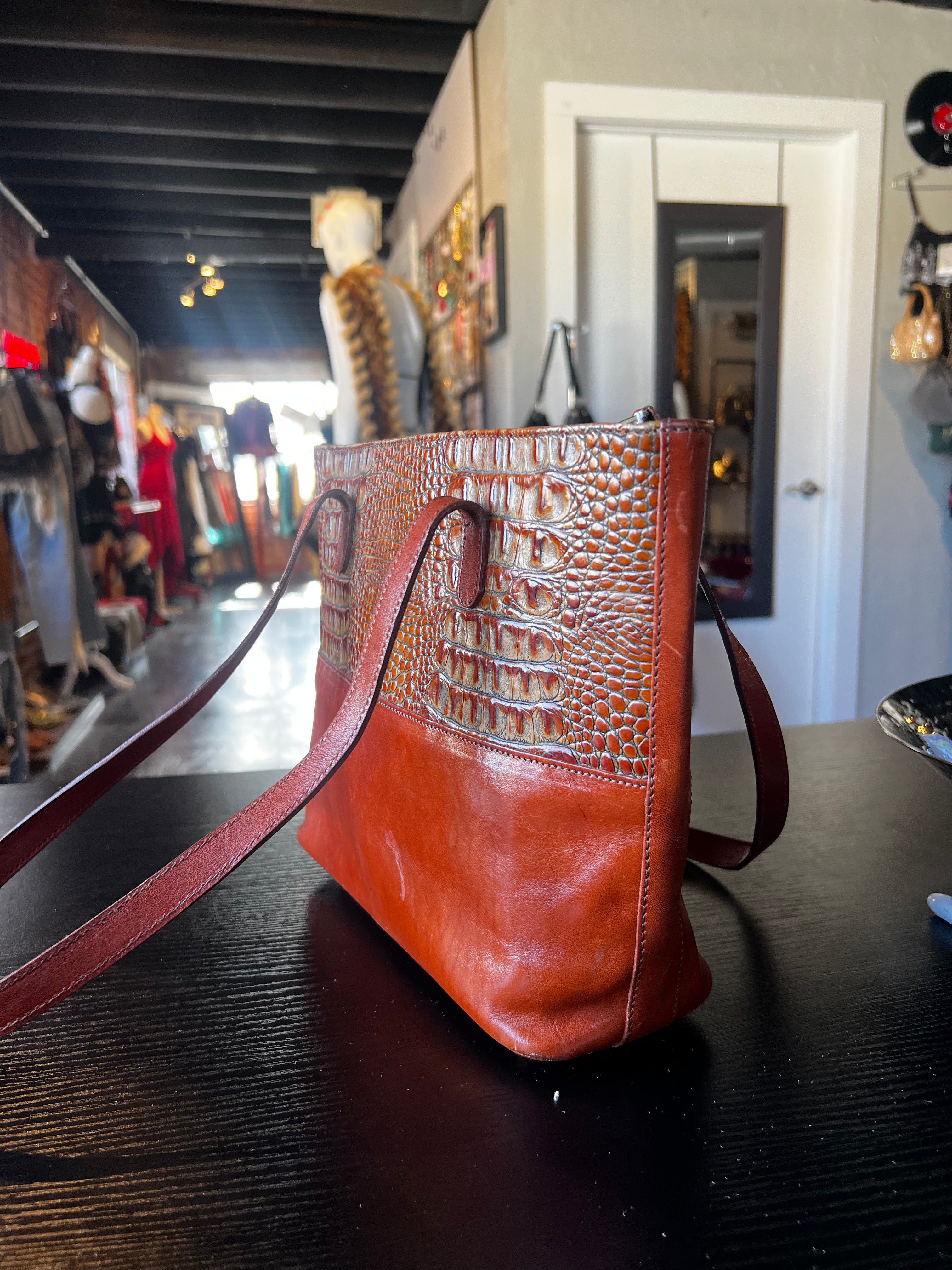 Brahmin Brown Crocodile Shoulder Bag