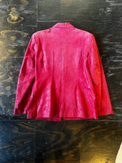 Red Silver Floral Suede Jacket (M)