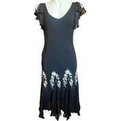 Black Embellished Flowing Dress (S)