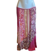 Pink Floral Patchwork Maxi Skirt (L)