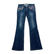Y2K Butterfly Embroidered Jeans (XXS)