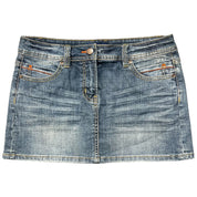 Orange Stitch Denim Mini Skirt (M)