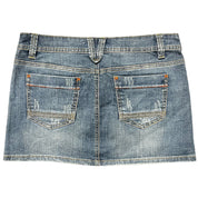 Orange Stitch Denim Mini Skirt (M)