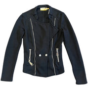 Black Knit Zipper Jacket (M)