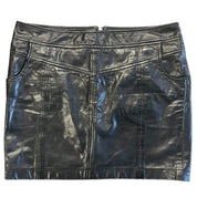 Black Leather Mini Skirt (L)