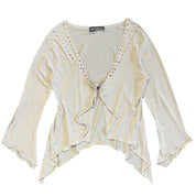 Cream Studded Tie Cardigan (L)