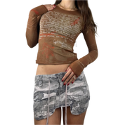 Camo Cargo Mini Skirt (M/L)