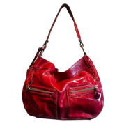 Cherry Red Sparkly Leather Purse