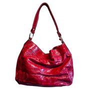 Cherry Red Sparkly Leather Purse