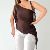 Vintage Asymmetrical One Shoulder Fairy Top (M)