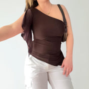 Vintage Asymmetrical One Shoulder Fairy Top (M)