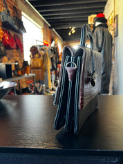 Silver Heart Mini Leather Briefcase