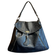 Black Pebbled Leather Slouchy Bag