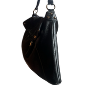 Black Pebbled Leather Slouchy Bag