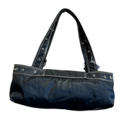 Black Stitch Buckle Barrell Bag