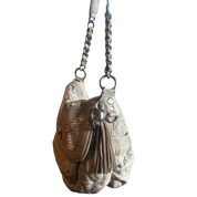 Tawny Cream Quilted Snakeskin Bag