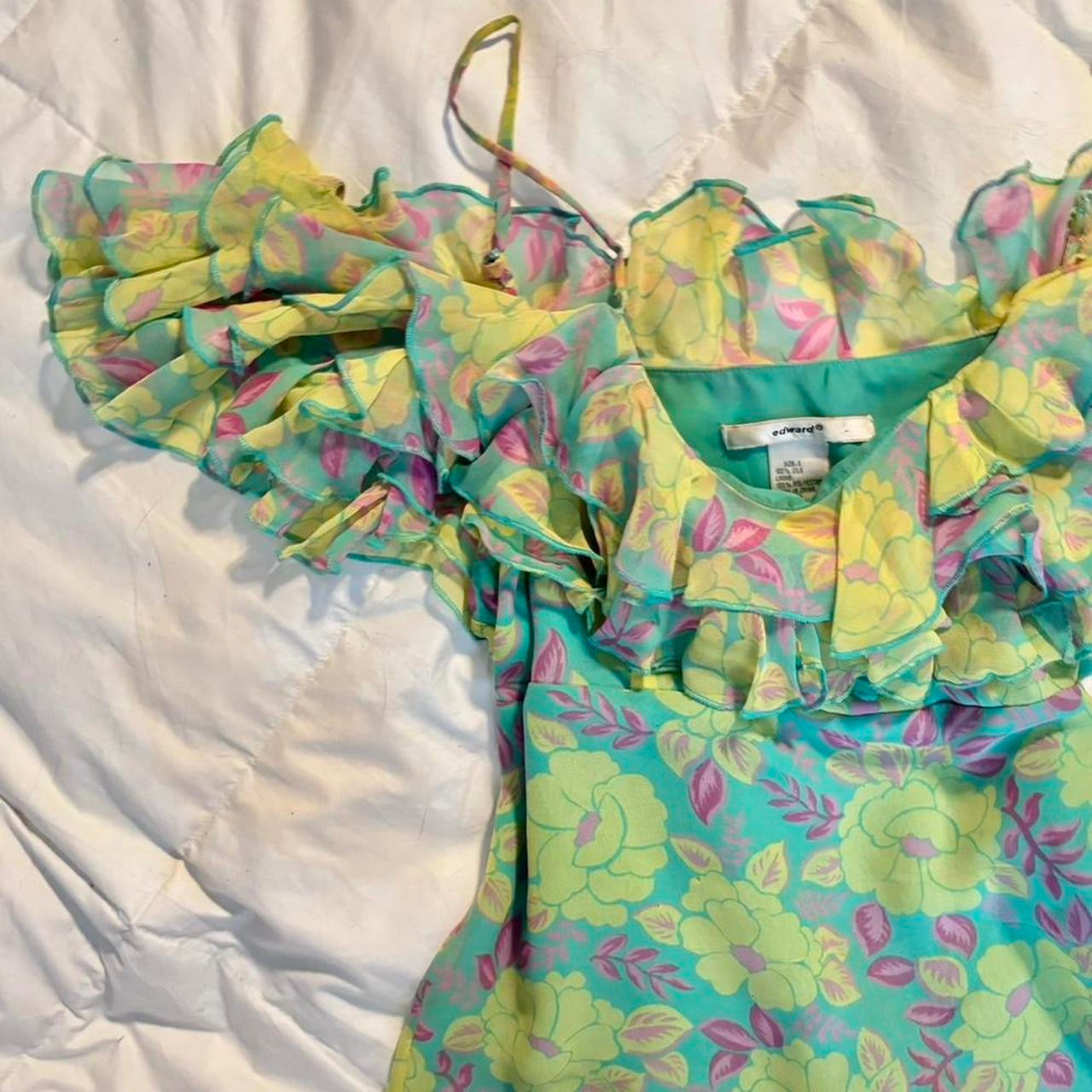 Vintage Fairy Floral 100% Silk Top (S)