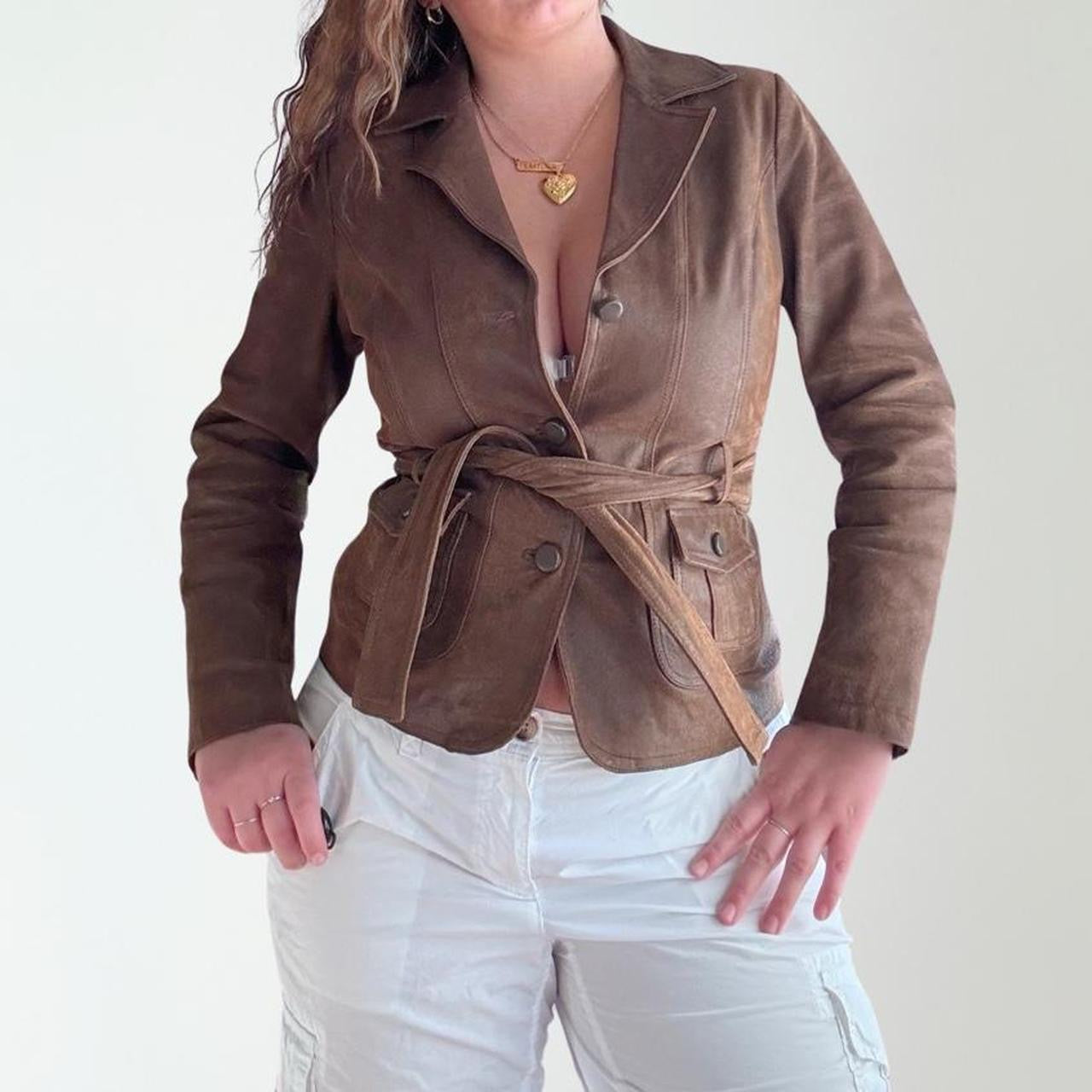 Leather Brown Tie Up Waist Coat (XS)