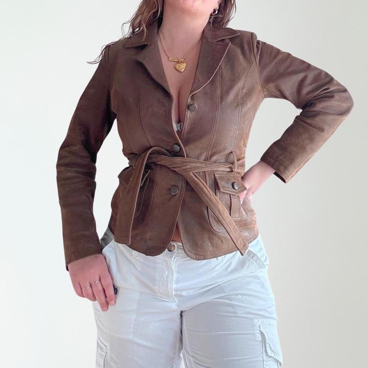 Leather Brown Tie Up Waist Coat (XS)