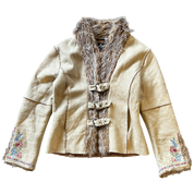 Suede Buckle Jacket Faux Fur (S-M)