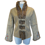 Suede Buckle Jacket Faux Fur (S-M)