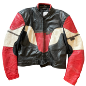 Vintage Biker Racer Leather Jacket (L/XL)