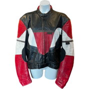 Vintage Biker Racer Leather Jacket (L/XL)