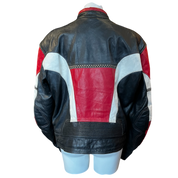 Vintage Biker Racer Leather Jacket (L/XL)