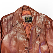 Reddish Brown Genuine Leather Jacket (L)