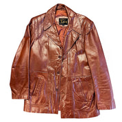 Reddish Brown Genuine Leather Jacket (L)