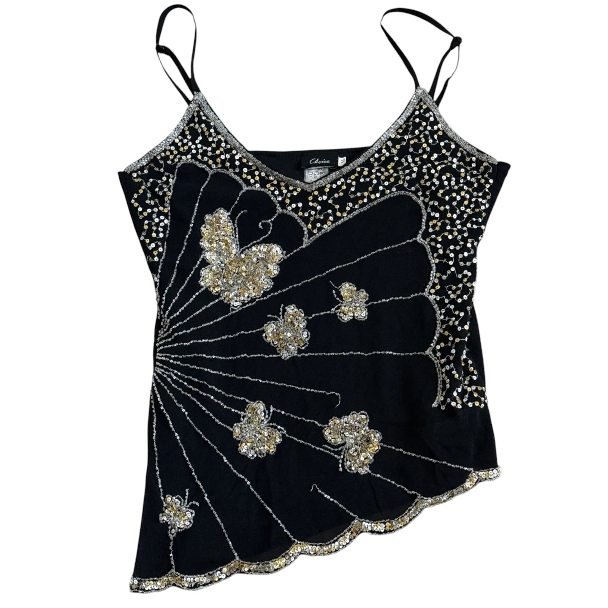 Y2K embellished micro mesh butterfly cami (S/M)