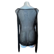 Black Knit Tie Cardigan (M)