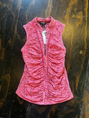 Sheer Pink V-Neck Sleeveless Top (M)