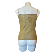 Olive Mesh Beaded String Tank (M)