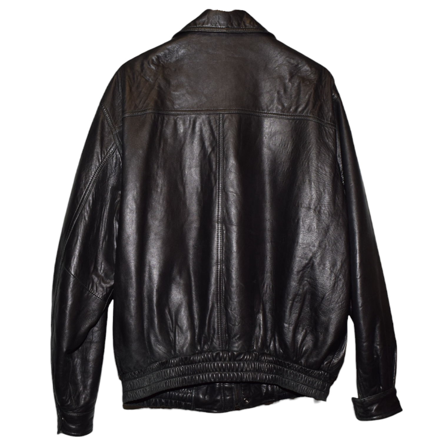 90s Oversized Leather Bomber Jacket (XL)
