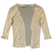 Sheer Beige Ruched Tank Cardigan (XS)