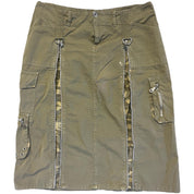 Khaki Green Camo Zipper Skirt (S/M)