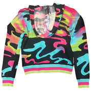 Multi-Colored Graffiti Zipper Hoodie (S/M)